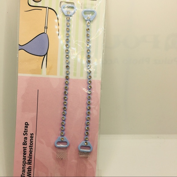 TRANSPARENT BRA STRAPS WITH CRYSTALS IN LIGHT BLUE - Picture 3 of 15
